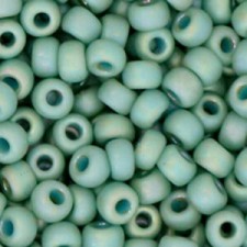 Miyuki rocailles Perlen 6/0 - Opaque glazed frosted rainbow celadon green 6-4701